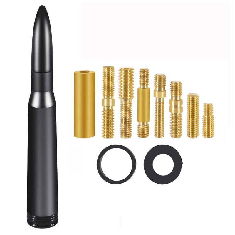 DORHEA Vehicle Stubby Antenna Mast Bullet Style Truck Car Antenna Replacement for Dodge RAM 1500 RAM 2500, RAM 3500 Ford F-Series F-150 Raptor F-250 F-350 F-450 Heavy Duty Ranger Classic Pickup Truck - Image 1